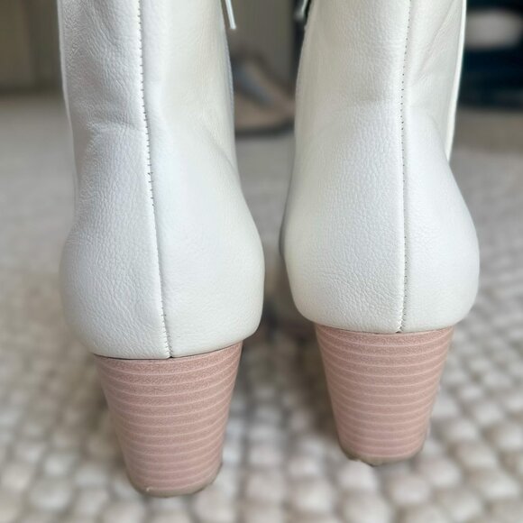 Lulus x Matisse Spirit White and Blonde Pointed Toe Ankle Booties - Size 7M - Picture 6 of 7
